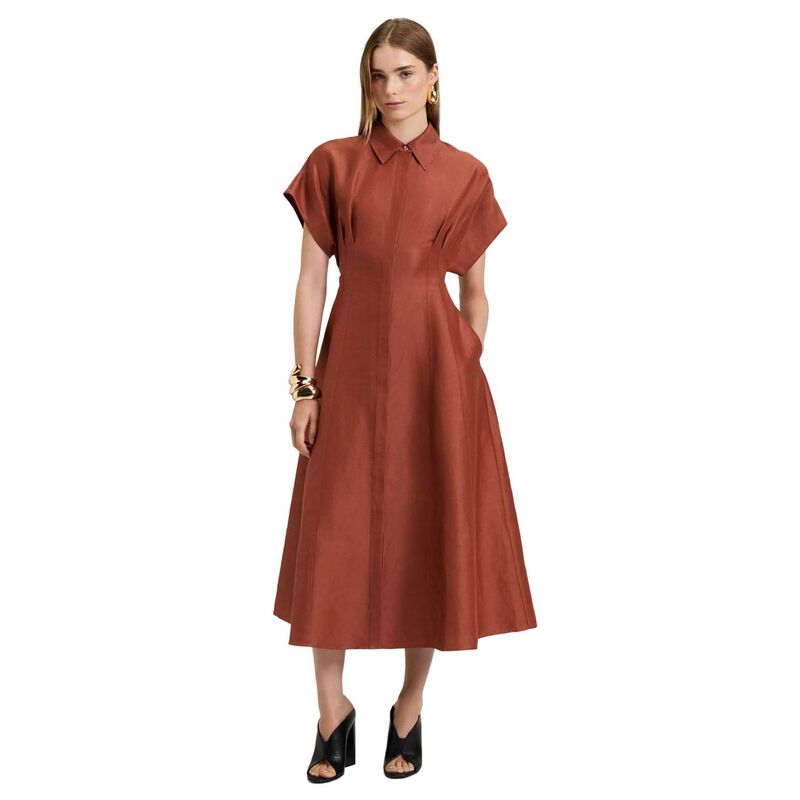 Veronika Maine Linen Viscose Blend Hourglass Shirtdress image number 0